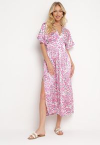 Born2be - Fioletowa Rozkloszowana Sukienka z Krótkim Rękawem Zwężana w Talii Bexbia. Okazja: na co dzień. Kolor: fioletowy. Materiał: skóra. Długość rękawa: krótki rękaw. Typ sukienki: rozkloszowane. Styl: wizytowy, casual #7