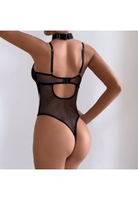 Intica - Body z połyskiem i sznurowaniem na specjalne okazje Ruba. Kolor: czarny. Materiał: tkanina, materiał #8