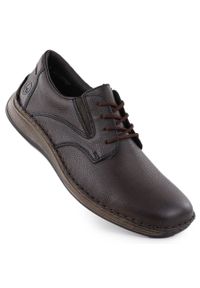 Skórzane półbuty męskie komfortowe brązowe Rieker 05211-25. Kolor: brązowy. Materiał: skóra #1