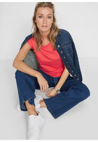 bonprix - Shirt bawełniany, krótki rękaw. Kolor: czerwony. Materiał: bawełna. Długość rękawa: krótki rękaw. Długość: krótkie #2