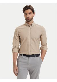 BOSS Koszula H-Roan 50555920 Beżowy Slim Fit. Kolor: beżowy. Materiał: bawełna #1
