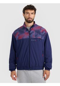 4f - 4F Kurtka przejściowa męska - granatowa L. Okazja: na co dzień. Typ kołnierza: kołnierzyk stójkowy. Kolor: niebieski. Materiał: materiał. Styl: casual, sportowy #1