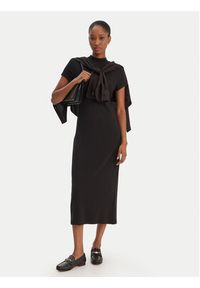 TOMMY HILFIGER - Tommy Hilfiger Sukienka codzienna WW0WW47860 Czarny Slim Fit. Okazja: na co dzień. Kolor: czarny. Materiał: wiskoza. Typ sukienki: proste. Styl: casual #5