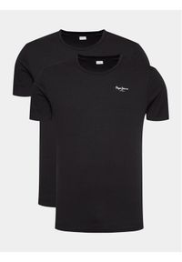 Pepe Jeans Komplet t-shirtów Pepe Tshirt 2P PMU10976 Czarny Regular Fit. Kolor: czarny. Materiał: bawełna