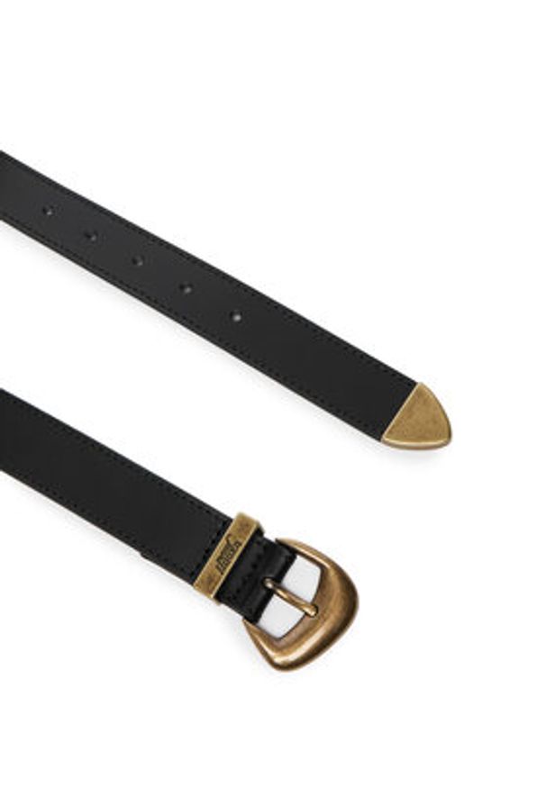 Tommy Jeans Pasek Tjw Cool Brass 30 AW0AW18845 Czarny. Kolor: czarny. Materiał: skóra
