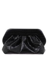 THEMOIRE ITALY - Czarna torebka Bios Croco. Kolor: czarny. Materiał: jeans, materiał #7