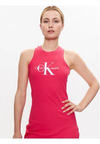Calvin Klein Jeans Sukienka codzienna J20J220754 Różowy Slim Fit. Okazja: na co dzień. Kolor: różowy. Materiał: bawełna. Typ sukienki: proste. Styl: casual #5