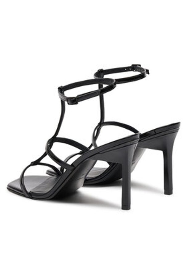 Calvin Klein Sandały Heel Gladi Sandal 90 Pat HW0HW02312 Czarny. Kolor: czarny. Materiał: lakier, skóra