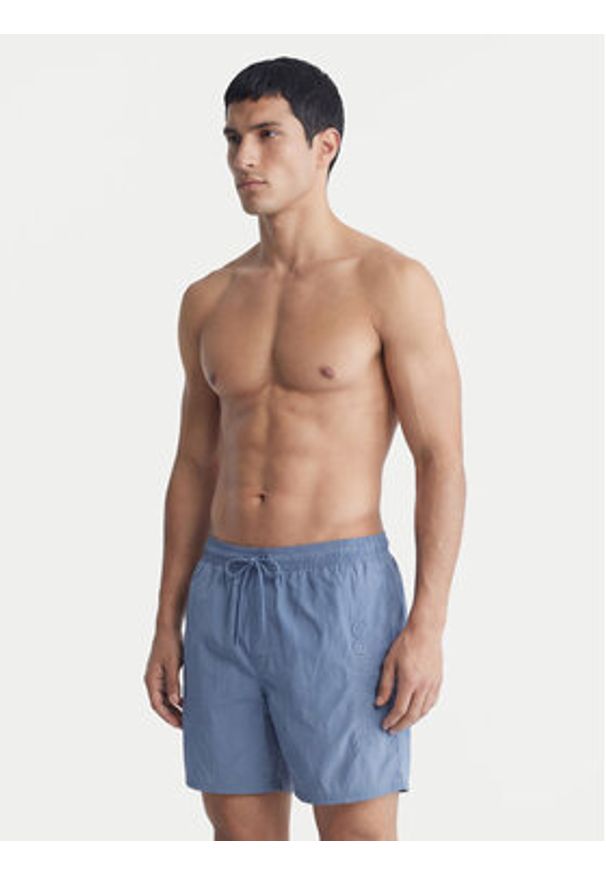 Calvin Klein Swimwear Szorty kąpielowe LV00N61029 Niebieski Regular Fit. Kolor: niebieski. Materiał: syntetyk