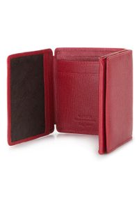 Wittchen - Skórzany portfel damski czerwony. Kolor: czerwony. Materiał: skóra. Wzór: aplikacja