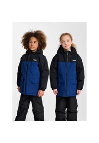 Kurtka dziecięca z kapturem Hummel Block WP. Typ kołnierza: kaptur. Kolor: niebieski #1