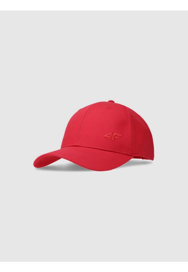 4f - 4F Czapka z daszkiem strapback uniseks - czerwona XS/S. Kolor: czerwony. Materiał: bawełna, materiał. Sezon: lato. Styl: sportowy