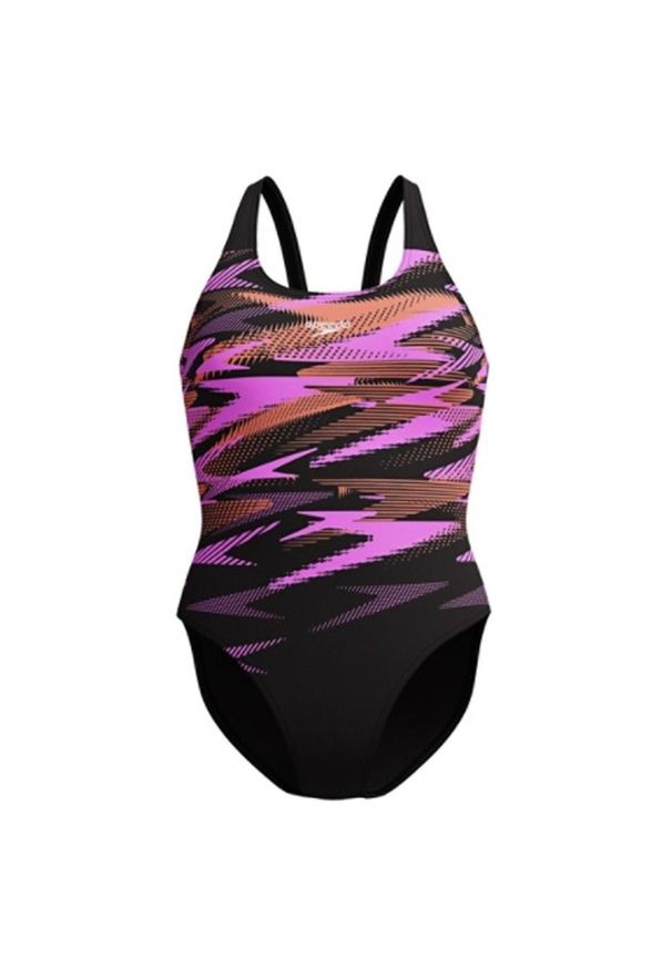 Strój pływacki jednoczęściowy damski Speedo HyperBoom Placement Muscleback. Kolor: czarny, wielokolorowy, pomarańczowy