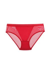 Intica - Majtki z przezroczystym klinem na co dzień Malve. Kolor: czerwony. Materiał: tkanina, materiał, skóra