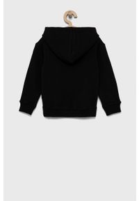 Guess Bluza dziecięca kolor czarny z kapturem gładka. Okazja: na co dzień. Typ kołnierza: kaptur. Kolor: czarny. Materiał: dzianina. Wzór: gładki. Styl: casual #3