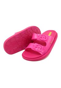 Klapki dla dzieci rekreacyjne Ipanema 26855 AG019 Dark Pink różowe. Okazja: na plażę. Kolor: różowy. Materiał: materiał, syntetyk, guma. Wzór: paski. Styl: wakacyjny #5