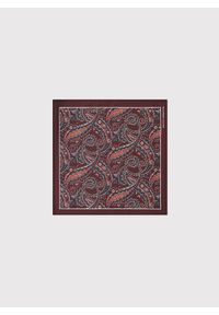Pako Lorente - PAKO LORENTE - Brązowa poszetka męska paisley. Kolor: brązowy. Materiał: poliester. Wzór: paisley
