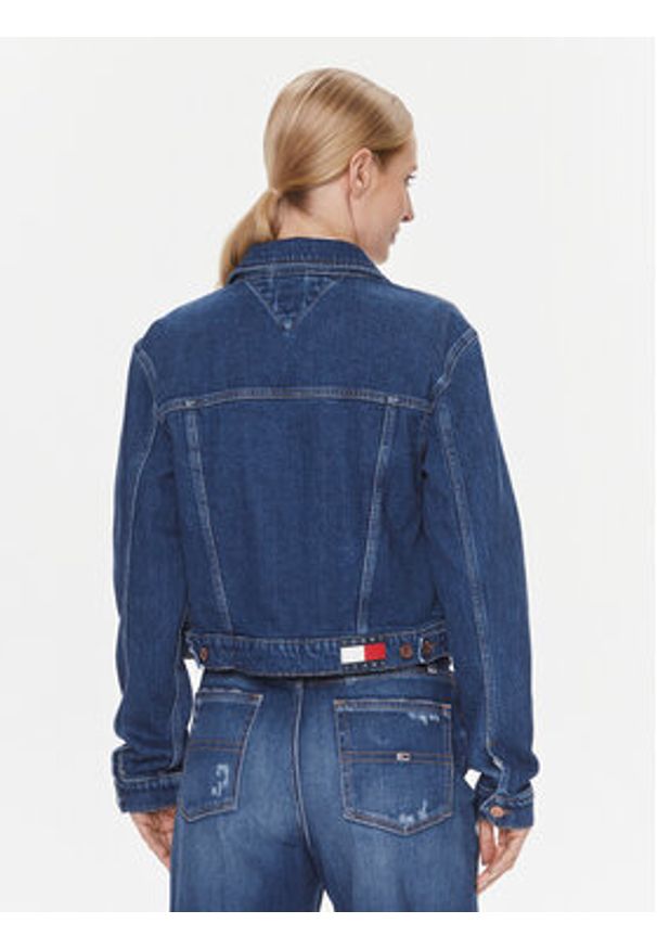 Tommy Jeans Kurtka jeansowa Izzie DW0DW17211 Granatowy Slim Fit. Kolor: niebieski. Materiał: bawełna