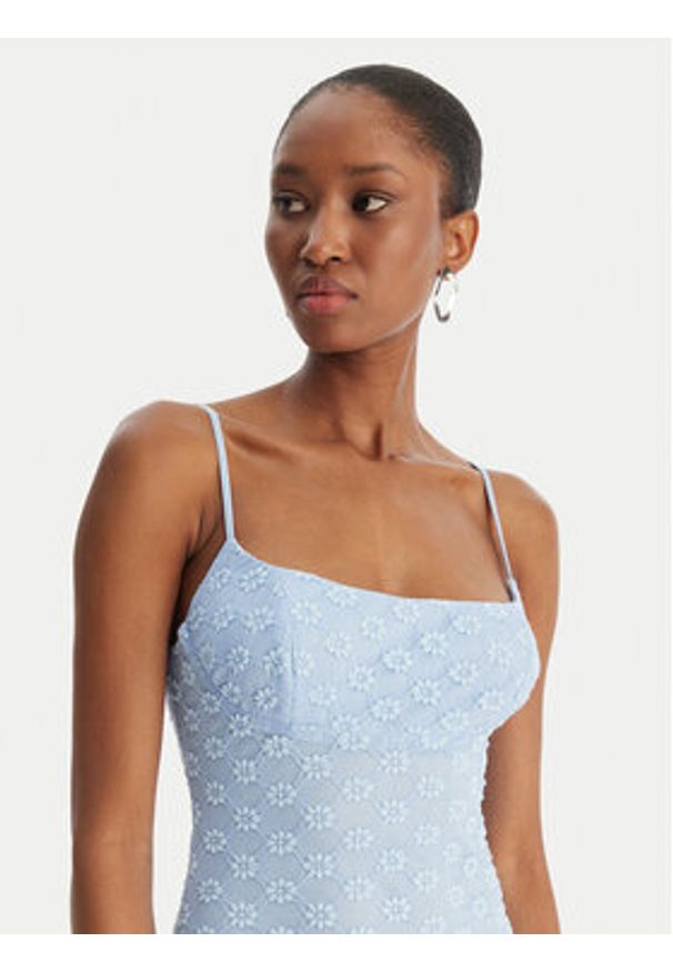 BARDOT - Bardot Sukienka letnia Adoni 57998DB1 Błękitny Slim Fit. Kolor: niebieski. Materiał: syntetyk, bawełna. Sezon: lato