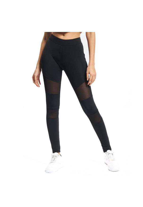 Urban Classics - Legginsy Damskie Z Siateczki Technicznej (zestaw 2 Sztuk). Kolor: czarny, czerwony, wielokolorowy. Sport: turystyka piesza