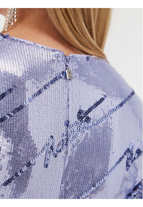 ROTATE Kombinezon Sequins Jumpsuit 1114532846 Fioletowy Regular Fit. Kolor: fioletowy. Materiał: syntetyk