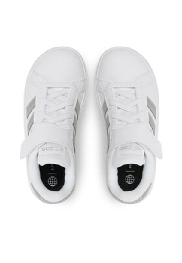 Adidas - adidas Sneakersy Grand Court 2.0 El K GW6516 Biały. Kolor: biały. Materiał: skóra