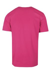 T-Shirt Męski - Róż, Magenta z Nadrukiem - Pako Jeans. Okazja: na co dzień. Kolor: różowy. Materiał: bawełna. Wzór: nadruk. Styl: casual