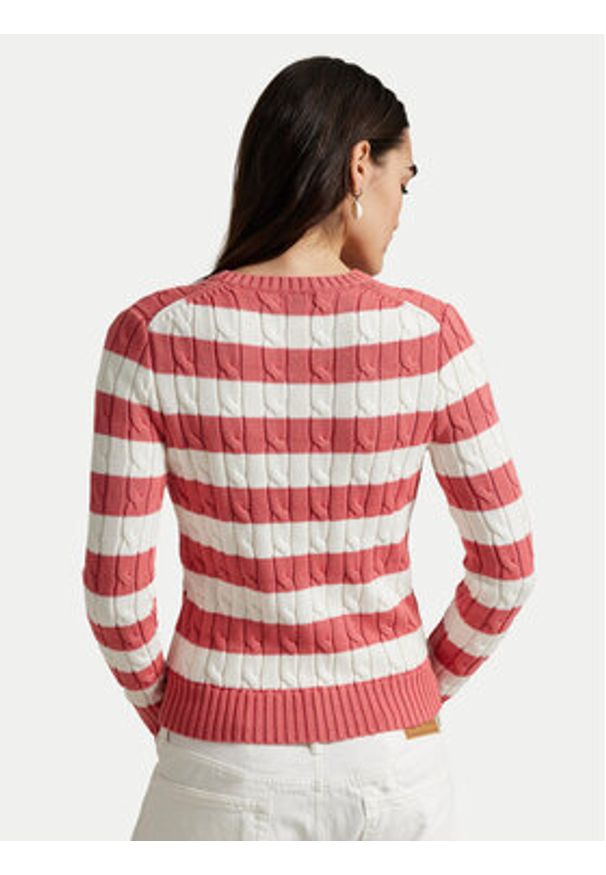 Polo Ralph Lauren Sweter 211965754001 Różowy Slim Fit. Typ kołnierza: polo. Kolor: różowy. Materiał: bawełna