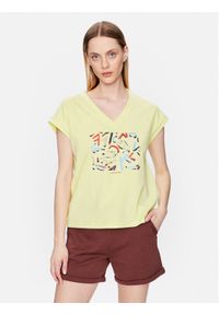 Volcano T-Shirt T-Abstract L02156-S23 Żółty Regular Fit. Kolor: żółty. Materiał: bawełna #1