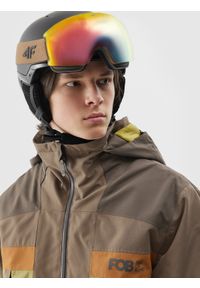 4f - Kurtka snowboardowa membrana 15000 męska - brązowa. Kolor: brązowy. Materiał: materiał, mesh, poliester. Sezon: zima. Sport: snowboard #2