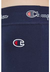 Champion legginsy 115338 damskie kolor granatowy gładkie. Kolor: niebieski. Materiał: włókno, dzianina. Wzór: gładki #3