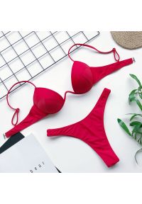 Intica - Strój kąpielowy z usztywnianym topem klasyczny fason odporny na słońce Adalmiina. Kolor: czerwony. Materiał: materiał