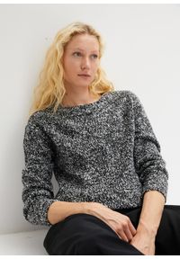 bonprix - Sweter z okrągłym dekoltem. Kolor: czarny