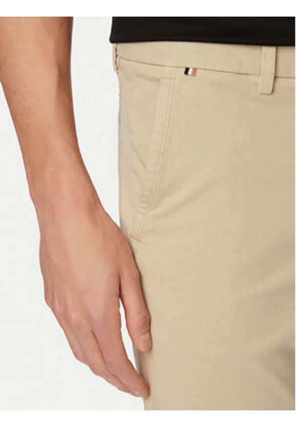 BOSS Chinosy H-Kaiton1 50543312 Beżowy Slim Fit. Kolor: beżowy. Materiał: bawełna