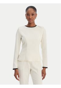 Marella Bluzka Scacco 2613111013 Écru Slim Fit. Materiał: syntetyk #5