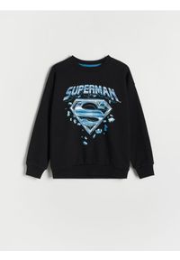 Reserved - Bluza Superman - czarny. Kolor: czarny. Materiał: dzianina, bawełna. Wzór: motyw z bajki #1