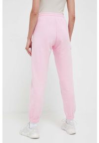 adidas Originals spodnie dresowe bawełniane kolor różowy z aplikacją. Kolor: różowy. Materiał: bawełna, dresówka. Wzór: aplikacja #4
