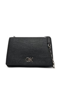 Calvin Klein Torebka Ck Medium Conv Chain Bag_Tex K60K613177 Czarny. Kolor: czarny. Materiał: skórzane