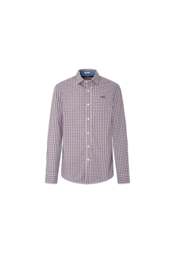 Koszula Pepe Jeans Fleetwood. Kolor: niebieski, biały, wielokolorowy. Wzór: haft. Styl: elegancki