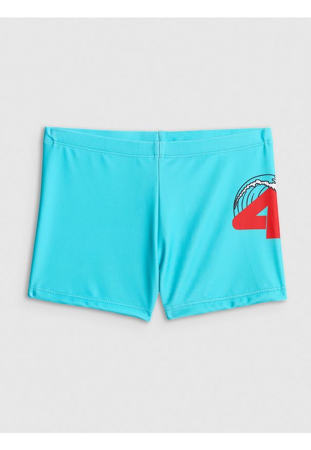 4f - 4F Kąpielówki chłopięce - turkusowe 122/128 (6-8 lat). Kolor: turkusowy. Materiał: materiał
