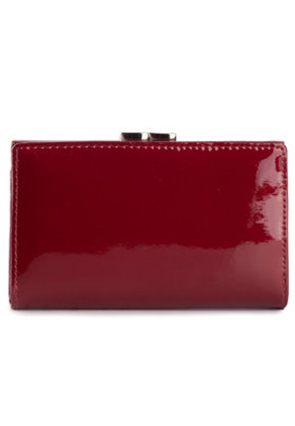 Pierre Cardin Duży Portfel Damski 05 LINE 108 Bordowy. Kolor: czerwony. Materiał: lakier, skóra