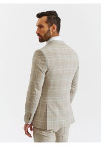 Pako Lorente - PAKO LORENTE – Beżowa marynarka męska w kratę. Kolor: beżowy. Materiał: poliester, elastan, wiskoza. Styl: boho #5