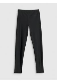 4f - 4F Legginsy do pływania damskie - czarne S. Kolor: czarny. Materiał: materiał, skóra. Długość: długie. Styl: sportowy #1