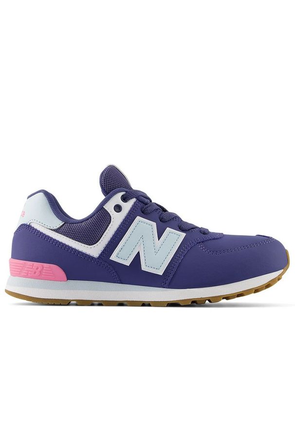Buty dziecięce New Balance GC574NJ - granatowe. Okazja: na co dzień. Zapięcie: sznurówki. Kolor: niebieski. Materiał: guma, materiał, syntetyk. Szerokość cholewki: normalna. Model: New Balance 574