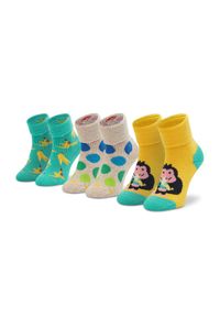 Happy-Socks - Zestaw 3 par wysokich skarpet dziecięcych Happy Socks. Kolor: zielony