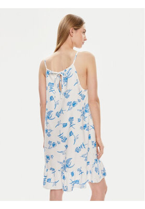 Vero Moda Sukienka letnia Mymilo 10303634 Biały Regular Fit. Kolor: biały. Materiał: wiskoza, bawełna. Sezon: lato