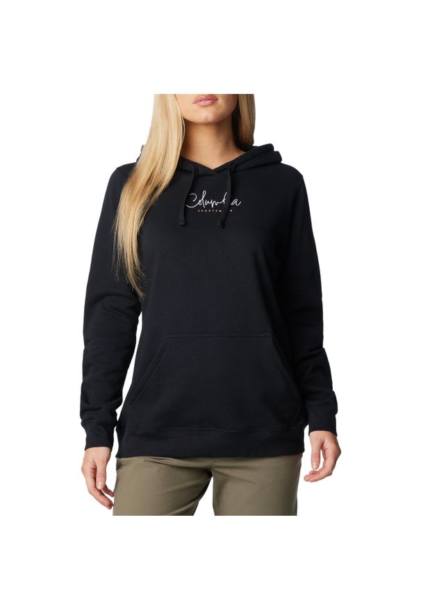 columbia - Bluza dresowa sportowa damska Trek Graphic Treatment Hoodie. Kolor: czarny. Materiał: bawełna, poliester. Sport: bieganie