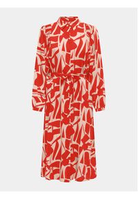 only - ONLY Sukienka koszulowa Halia 15315986 Czerwony Regular Fit. Kolor: czerwony. Materiał: wiskoza. Typ sukienki: koszulowe #4