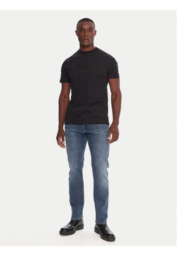 Karl Lagerfeld - KARL LAGERFELD T-Shirt 755037 554227 Czarny Regular Fit. Typ kołnierza: dekolt w karo. Kolor: czarny. Materiał: bawełna