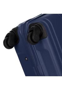 Wittchen - Średnia walizka z ABS-u tłoczona. Kolor: niebieski. Materiał: guma. Wzór: geometria. Styl: klasyczny #9